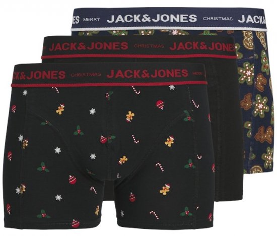 Jack & Jones Gingerbread Trunks 3-Pack Black - Ropa interior - Ropa interior 2XL-8XL