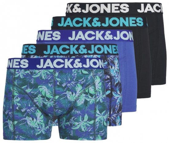  Jack & Jones Tropical Flowers Trunks 5-Pack Blue - Ropa interior - Ropa interior 2XL-8XL