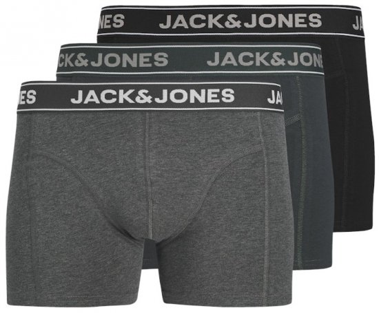 Jack & Jones Black Friday Trunks 3-Pack Grey Black - Ropa interior - Ropa interior 2XL-8XL