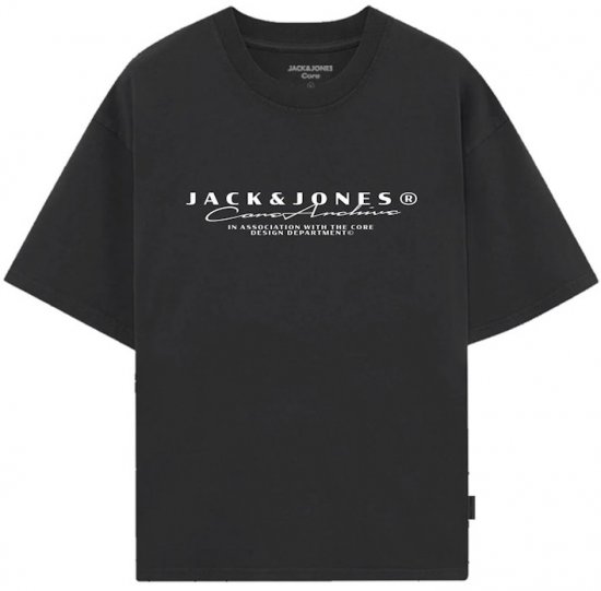 Jack & Jones Point Branding Crew Neck T-Shirt Black - Camisetas con estampado - Camisetas con estampado - 2XL-8XL