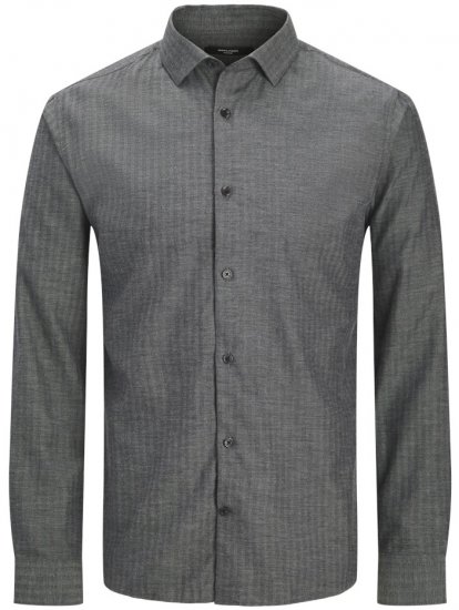 Jack & Jones Parker Melange Long Sleeve Shirt Black - Camisas - Camisas 2XL-10XL