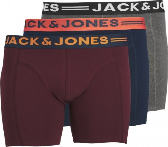 Jack & Jones LICHFIELD Trunks 3-Pack Burgundy - Ropa interior - Ropa interior 2XL-8XL