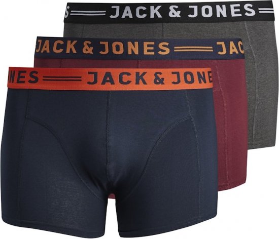 Jack & Jones LICHFIELD Trunks 3-Pack Burgundy - Ropa interior - Ropa interior 2XL-8XL