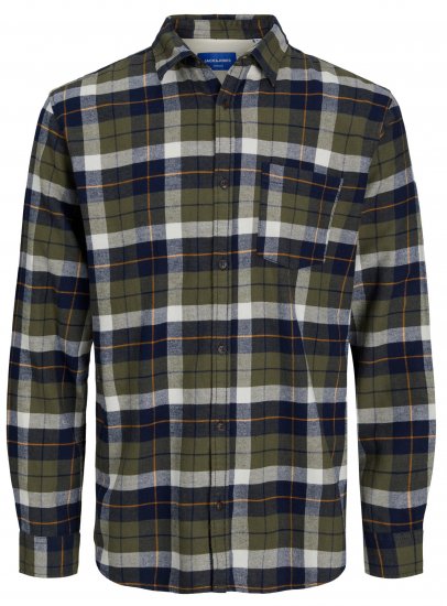 Jack & Jones JOROWEN CHECK COMFORT Shirt Olive - Camisas - Camisas 2XL-10XL