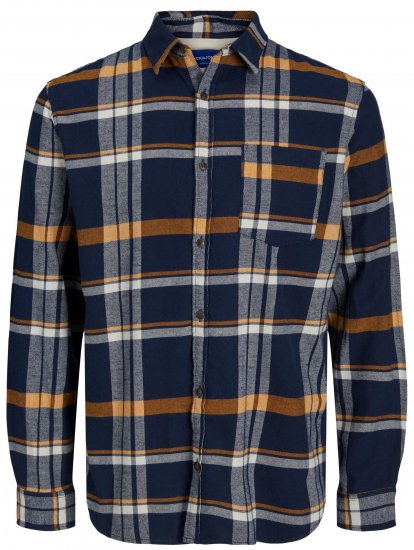 Jack & Jones JOROWEN CHECK COMFORT Shirt Navy - Camisas - Camisas 2XL-10XL