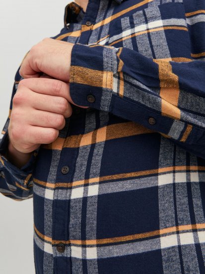 Jack & Jones JOROWEN CHECK COMFORT Shirt Navy - Camisas - Camisas 2XL-10XL