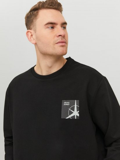 Jack & Jones JCOFILO Crew Neck Sweater with Back Print Black - Sudaderas - Sudaderas 2XL-12XL