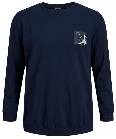 Jack & Jones JCOFILO Crew Neck Sweater with Back Print Navy Blazer - Sudaderas - Sudaderas 2XL-12XL