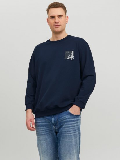Jack & Jones JCOFILO Crew Neck Sweater with Back Print Navy Blazer - Sudaderas - Sudaderas 2XL-12XL