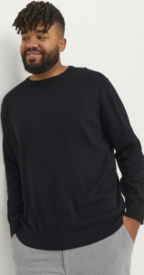Jack & Jones BASIC Knitted Sweater Black - Sudaderas - Sudaderas 2XL-12XL