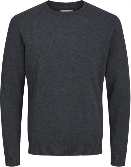 Jack & Jones BASIC Knitted Sweater Dark Grey Melange - Sudaderas - Sudaderas 2XL-12XL