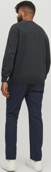Jack & Jones BASIC Knitted Sweater Dark Grey Melange - Sudaderas - Sudaderas 2XL-12XL