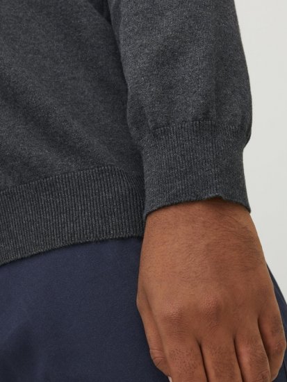 Jack & Jones BASIC Knitted Sweater Dark Grey Melange - Sudaderas - Sudaderas 2XL-12XL