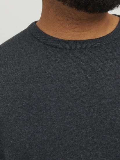 Jack & Jones BASIC Knitted Sweater Dark Grey Melange - Sudaderas - Sudaderas 2XL-12XL