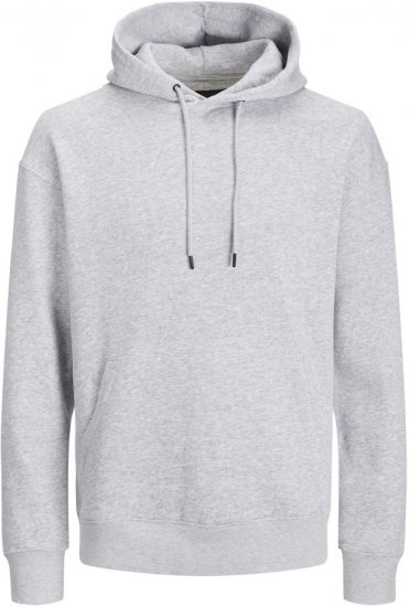 Jack & Jones BRADLEY Hoodie Light Grey Melange - Sudaderas - Sudaderas 2XL-12XL