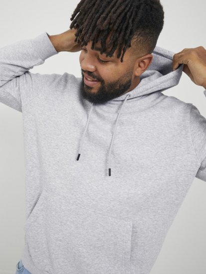 Jack & Jones BRADLEY Hoodie Light Grey Melange - Sudaderas - Sudaderas 2XL-12XL