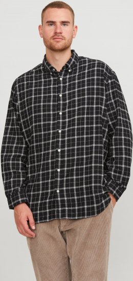 Jack & Jones JORCOZY FLANNEL CHECK SHIRT LS Black - Camisas - Camisas 2XL-10XL