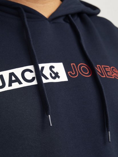 Jack & Jones CORP LOGO PLAY 5 Print Hoodie Navy Blazer - Sudaderas - Sudaderas 2XL-12XL