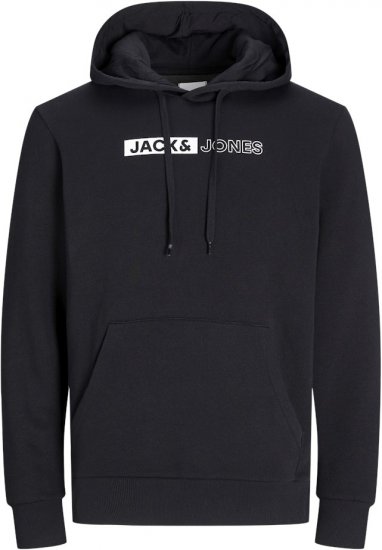 Jack & Jones CORP LOGO PLAY 5 Print Hoodie Black - Sudaderas - Sudaderas 2XL-12XL