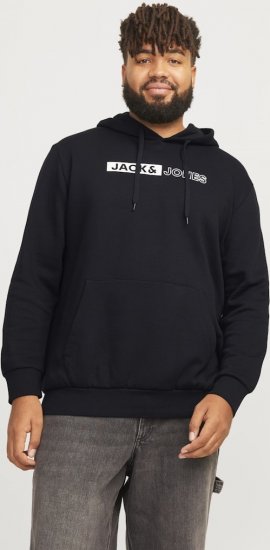 Jack & Jones CORP LOGO PLAY 5 Print Hoodie Black - Sudaderas - Sudaderas 2XL-12XL