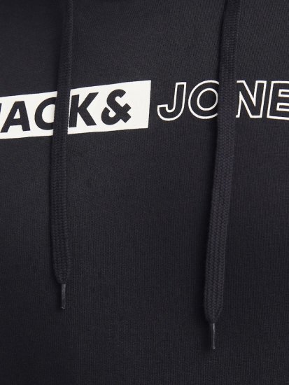 Jack & Jones CORP LOGO PLAY 5 Print Hoodie Black - Sudaderas - Sudaderas 2XL-12XL