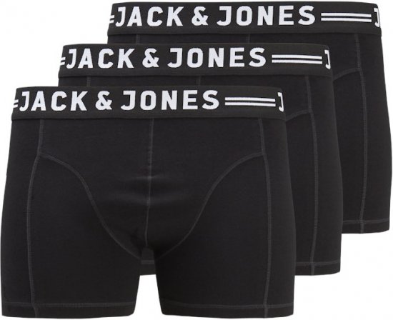 Jack & Jones SENSE Trunks 3-Pack Black - Ropa interior - Ropa interior 2XL-8XL