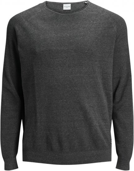 Jack & Jones HILL Knitted Sweater Dark Grey Melange - Sudaderas - Sudaderas 2XL-12XL