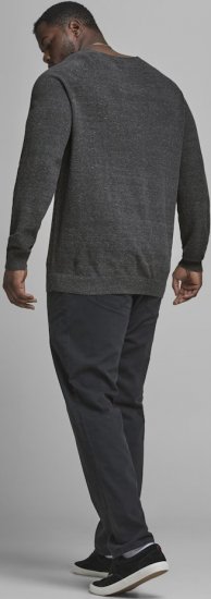 Jack & Jones HILL Knitted Sweater Dark Grey Melange - Sudaderas - Sudaderas 2XL-12XL