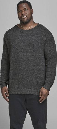 Jack & Jones HILL Knitted Sweater Dark Grey Melange - Sudaderas - Sudaderas 2XL-12XL