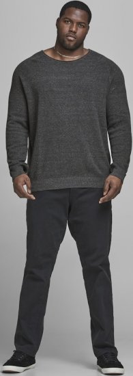 Jack & Jones HILL Knitted Sweater Dark Grey Melange - Sudaderas - Sudaderas 2XL-12XL