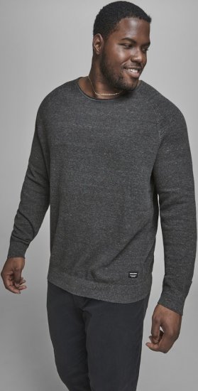 Jack & Jones HILL Knitted Sweater Dark Grey Melange - Sudaderas - Sudaderas 2XL-12XL