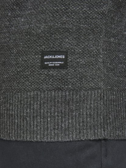 Jack & Jones HILL Knitted Sweater Dark Grey Melange - Sudaderas - Sudaderas 2XL-12XL