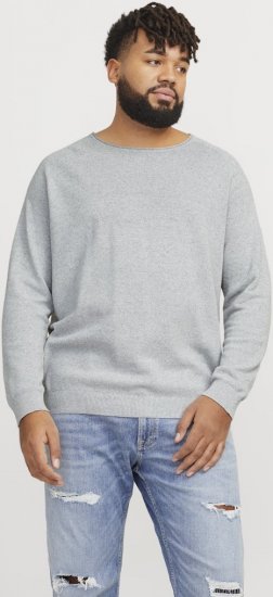 Jack & Jones HILL Knitted Sweater Light Grey Melange - Sudaderas - Sudaderas 2XL-12XL