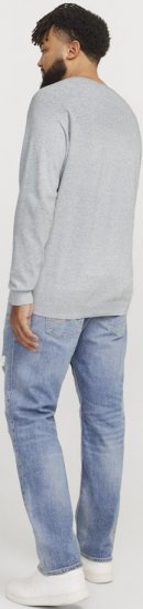 Jack & Jones HILL Knitted Sweater Light Grey Melange - Sudaderas - Sudaderas 2XL-12XL