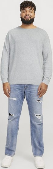 Jack & Jones HILL Knitted Sweater Light Grey Melange - Sudaderas - Sudaderas 2XL-12XL