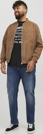 Jack & Jones ROCKY Faux Suede Bomber Jacket Brown - Chaquetas - Chaquetas Tallas Grandes 2XL-8XL