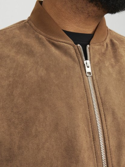 Jack & Jones ROCKY Faux Suede Bomber Jacket Brown - Chaquetas - Chaquetas Tallas Grandes 2XL-8XL