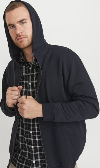 Jack & Jones BRADLEY Zip Hoodi Black - Sudaderas - Sudaderas 2XL-12XL