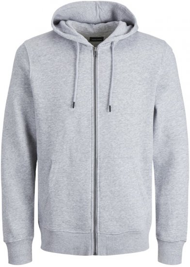Jack & Jones BRADLEY Zip Hoodie Light Grey Melange - Sudaderas - Sudaderas 2XL-12XL