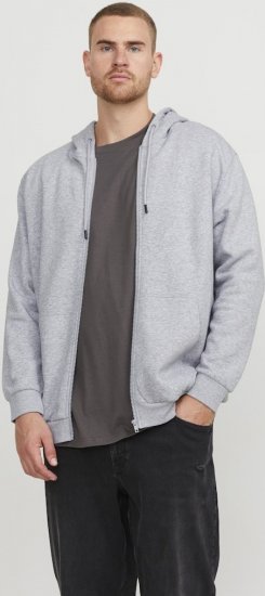 Jack & Jones BRADLEY Zip Hoodie Light Grey Melange - Sudaderas - Sudaderas 2XL-12XL