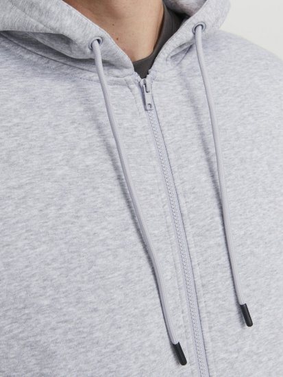 Jack & Jones BRADLEY Zip Hoodie Light Grey Melange - Sudaderas - Sudaderas 2XL-12XL
