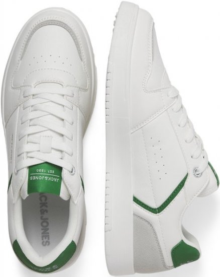 Jack & Jones Ealing 7992 Sneakers White/TREKKING GREEN - Calzado de hombre 40-52 - Zapatillas de hombre tallas 40-52