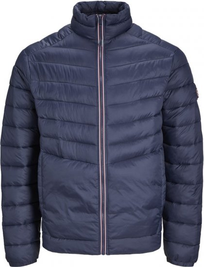Jack & Jones SPRINT True Red Stitches Quilted Collar Jacket Navy Blazer - Chaquetas - Chaquetas Tallas Grandes 2XL-8XL