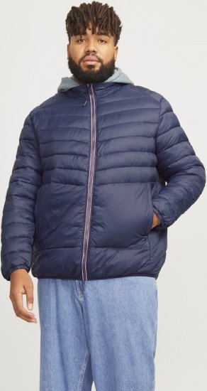 Jack & Jones SPRINT True Red Stitches Quilted Collar Jacket Navy Blazer - Chaquetas - Chaquetas Tallas Grandes 2XL-8XL