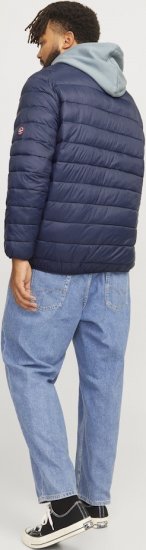 Jack & Jones SPRINT True Red Stitches Quilted Collar Jacket Navy Blazer - Chaquetas - Chaquetas Tallas Grandes 2XL-8XL