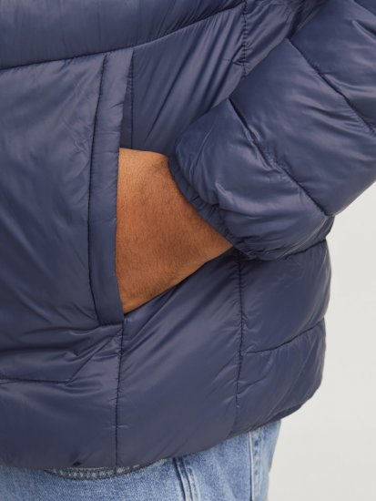 Jack & Jones SPRINT True Red Stitches Quilted Collar Jacket Navy Blazer - Chaquetas - Chaquetas Tallas Grandes 2XL-8XL