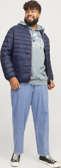 Jack & Jones SPRINT True Red Stitches Quilted Collar Jacket Navy Blazer - Chaquetas - Chaquetas Tallas Grandes 2XL-8XL