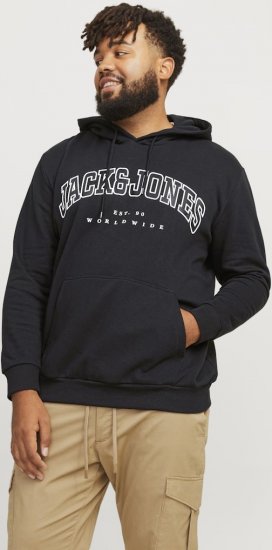 Jack & Jones CALEB Hoodie Black - Sudaderas - Sudaderas 2XL-12XL