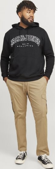 Jack & Jones CALEB Hoodie Black - Sudaderas - Sudaderas 2XL-12XL