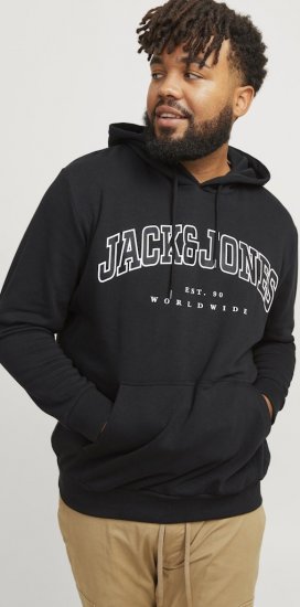Jack & Jones CALEB Hoodie Black - Sudaderas - Sudaderas 2XL-12XL